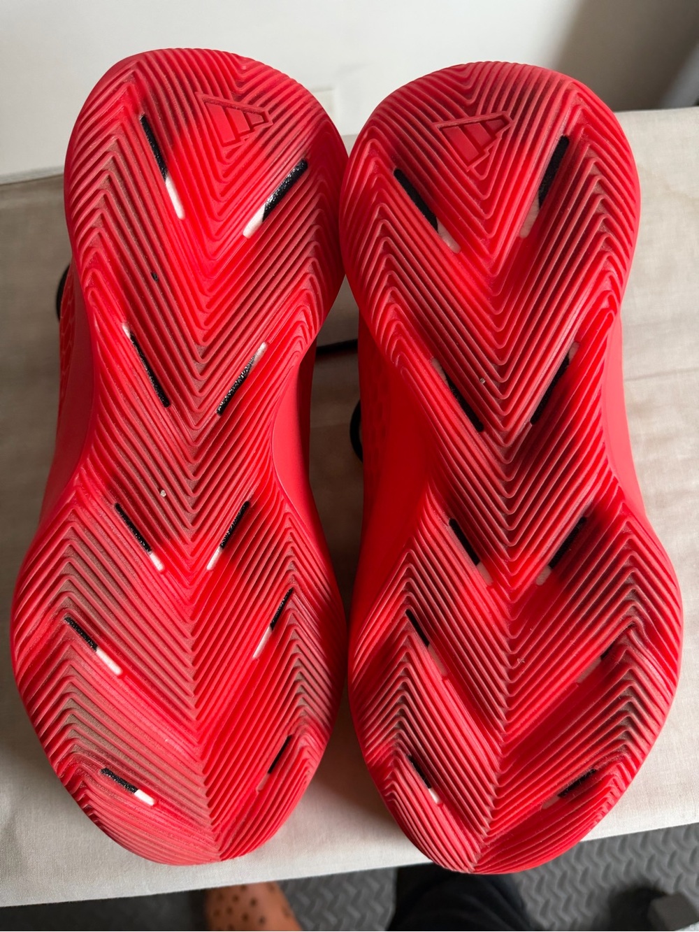 adidas Men's High-Top Athletic Sneakers in Black and Red - Picture 3 of 5